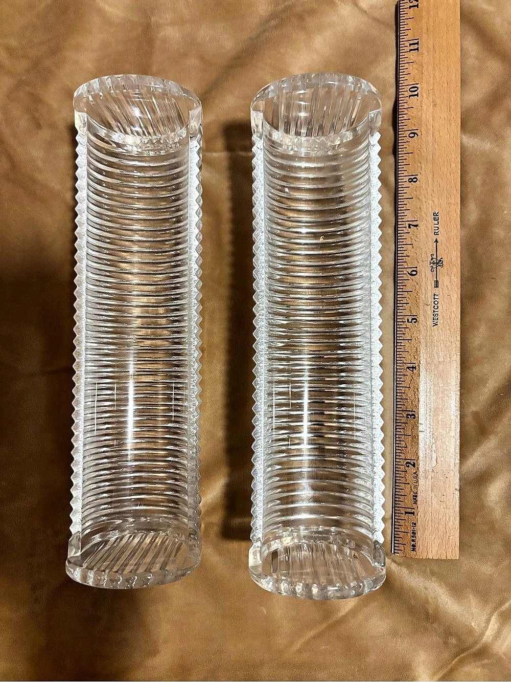 Clear Ribbed Decorative Pieces Set - Picture 3 of 6